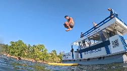 cliff diving off a boat